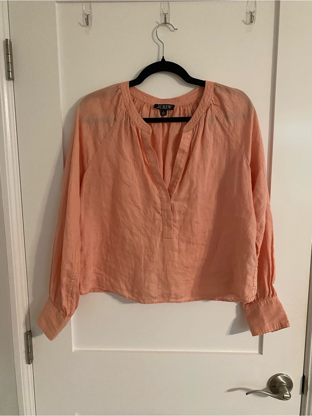 J. Crew Linen Split-Neck Women's Top